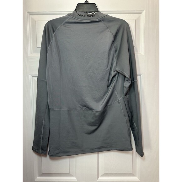 Size M Nike Mens Pro DRI-FIT Warm Long Sleeve Shirt Mock Neck Golf FB8515-084 - Picture 2 of 4